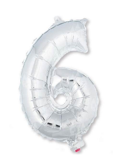 Globo Plata Numero 6 de Foil 32 - Globos