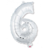 Globo Plata Numero 6 de Foil 32 - Globos