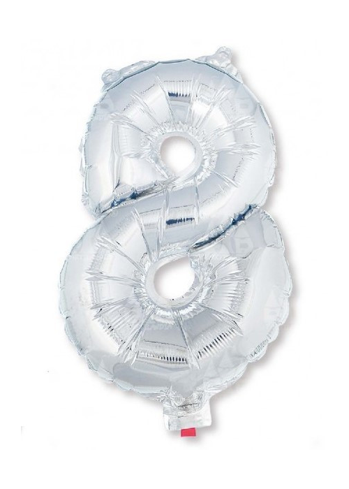 Globo Plata Numero 8 de Foil 32 - Globos