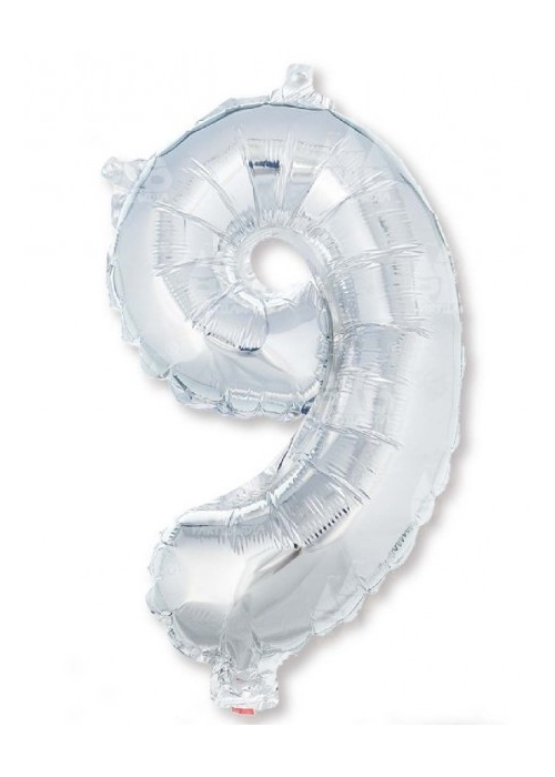 Globo Plata Numero 9 de Foil 32 - Globos