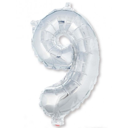 Globo Plata Numero 9 de Foil 32 - Globos
