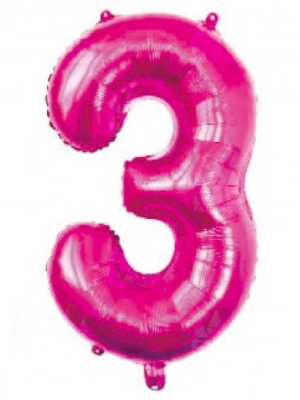 Globo Fucsia Numero 3 de Foil 32 - Globos