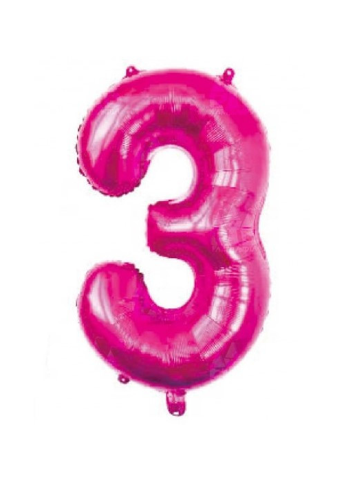 Globo Fucsia Numero 3 de Foil 32 - Globos