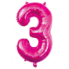 Globo Fucsia Numero 3 de Foil 32 - Globos