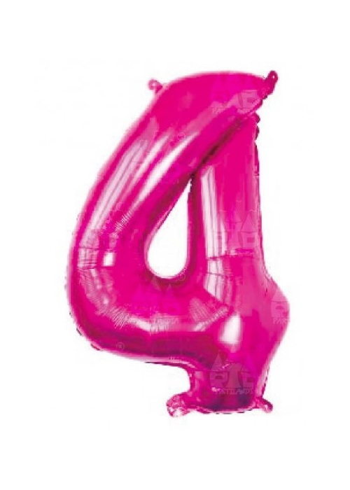 Globo Fucsia Numero 4 de Foil 32 - Globos