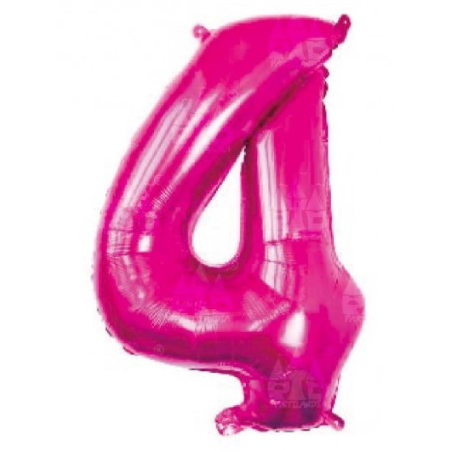 Globo Fucsia Numero 4 de Foil 32 - Globos