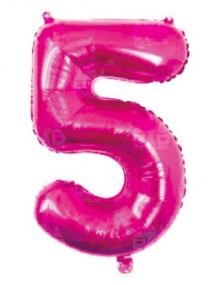 Globo Fucsia Numero 5 de Foil 32 - Globos