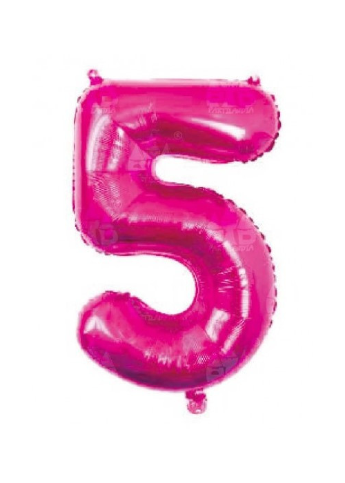 Globo Fucsia Numero 5 de Foil 32 - Globos