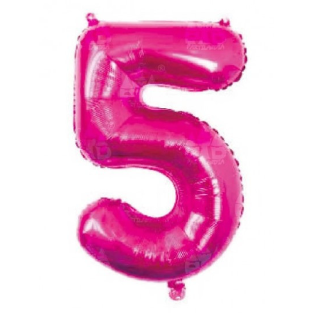 Globo Fucsia Numero 5 de Foil 32 - Globos