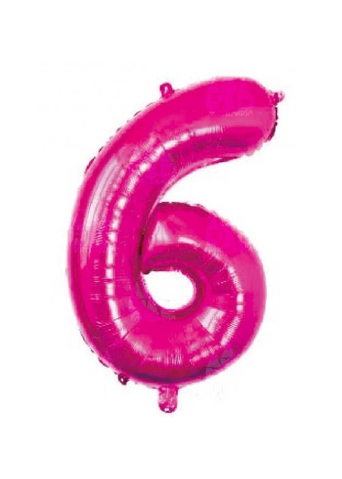 Globo Fucsia Numero 6 de Foil 32 - Globos