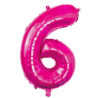 Globo Fucsia Numero 6 de Foil 32 - Globos