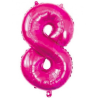 Globo Fucsia Numero 8 de Foil 32 - Globos