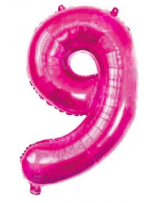 Globo Fucsia Numero 9 de Foil 32 - Globos