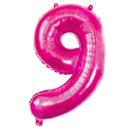 Globo Fucsia Numero 9 de Foil 32 - Globos