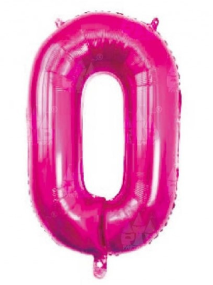 Globo Fucsia Numero 0 de Foil 32 - Globos