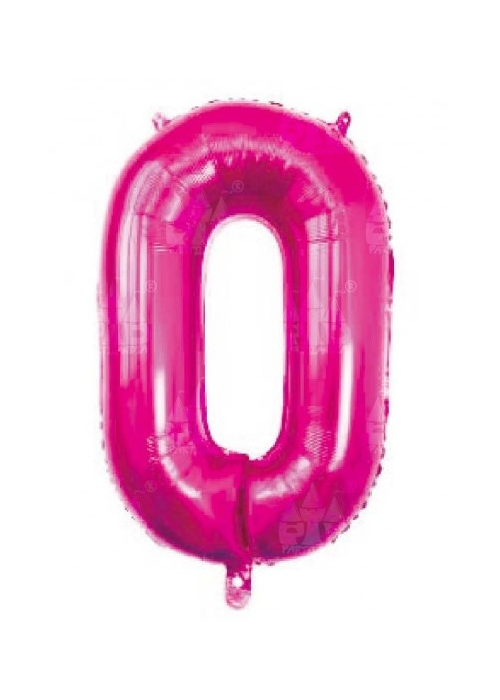 Globo Fucsia Numero 0 de Foil 32 - Globos