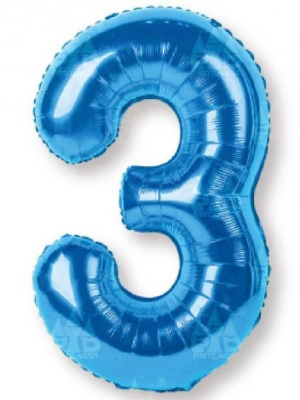 Globo Azul Numero 3 de Foil 32 - Globos