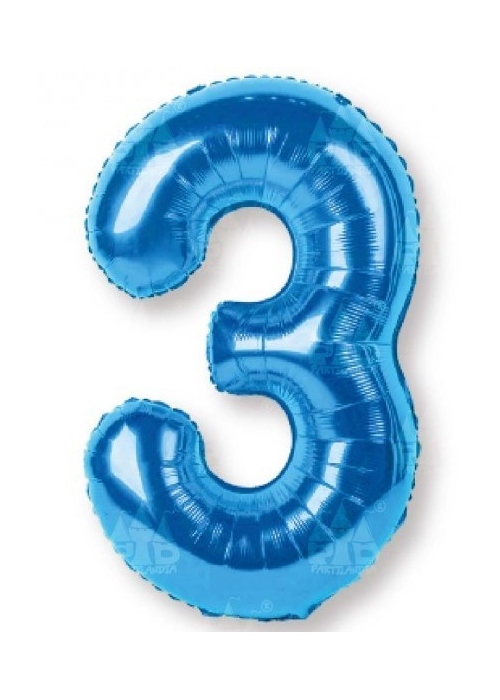 Globo Azul Numero 3 de Foil 32 - Globos