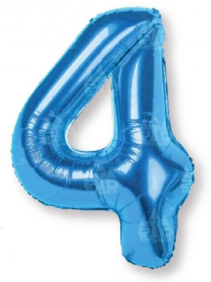 Globo Azul Numero 4 de Foil 32 - Globos