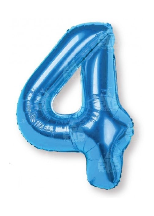 Globo Azul Numero 4 de Foil 32 - Globos