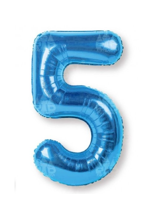 Globo Azul Numero 5 de Foil 32 - Globos