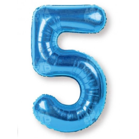 Globo Azul Numero 5 de Foil 32 - Globos