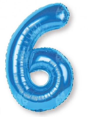 Globo Azul Numero 6 de Foil 32 - Globos
