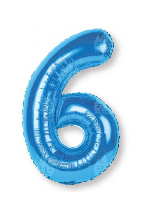 Globo Azul Numero 6 de Foil 32 - Globos