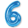 Globo Azul Numero 6 de Foil 32 - Globos