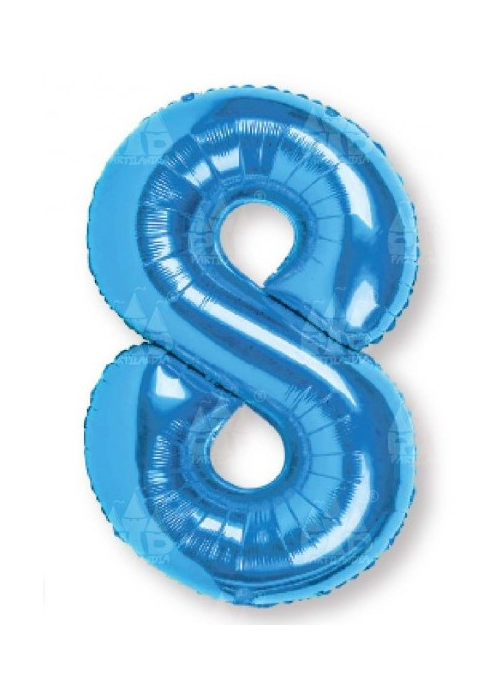 Globo Azul Numero 8 de Foil 32 - Globos