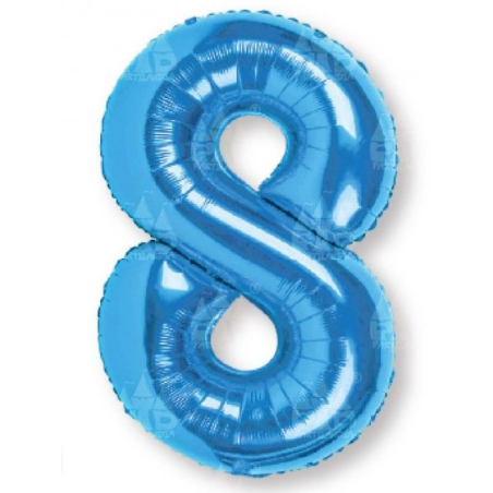 Globo Azul Numero 8 de Foil 32 - Globos