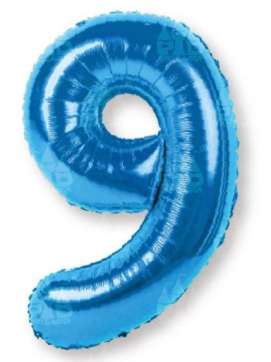 Globo Azul Numero 9 de Foil 32 - Globos
