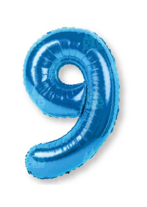 Globo Azul Numero 9 de Foil 32 - Globos