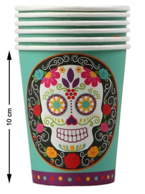 Comprar Vasos Calavera Mejicana 6unid - Platos, Vasos y Decoracion de Mesa