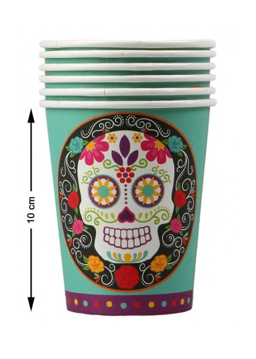 Vasos Calavera Mejicana 6unid - Platos, Vasos y Decoracion de Mesa