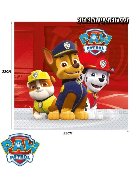 Servilletas Patrulla Canina 20 Unid - Fiestas de  Cumpleaños de Patrulla Canina