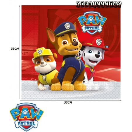 Servilletas Patrulla Canina 20 Unid - Fiestas de  Cumpleaños de Patrulla Canina