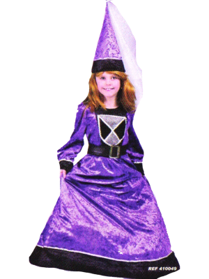 Disfraz de Dama Medieval Morada Niña - Disfraces Medievales para Niñas