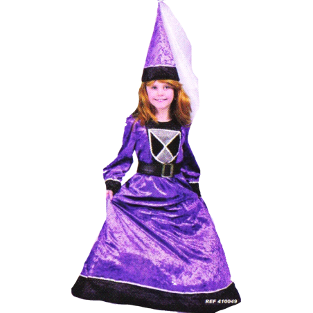 Disfraz de Dama Medieval Morada Niña - Disfraces Medievales para Niñas