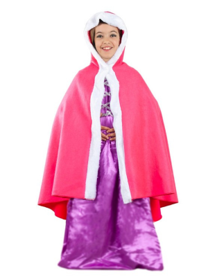 Capa Rosa con Capucha Infantil - Complementos de Princesas y Principes
