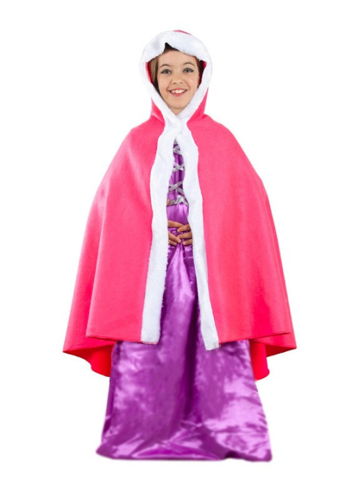 Capa Rosa con Capucha Infantil - Complementos de Princesas y Principes