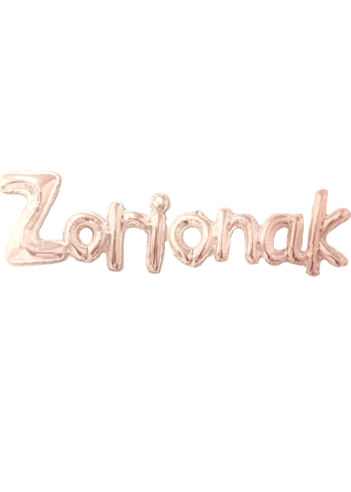 Globo Zorionak Plateado (letrero) - Globos