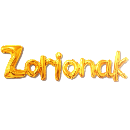 Globo Zorionak Dorado (letrero) - Globos