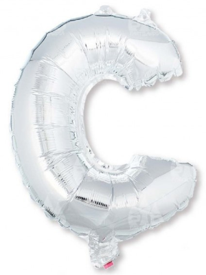Globo Letra Plata C 16 - Globos de Letras Metalizados