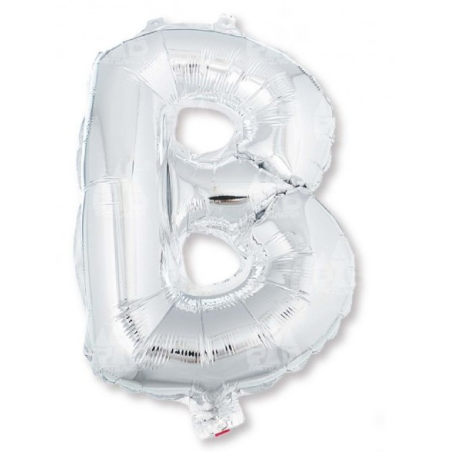 Globo Letra Plata B 16 - Globos de Letras Metalizados