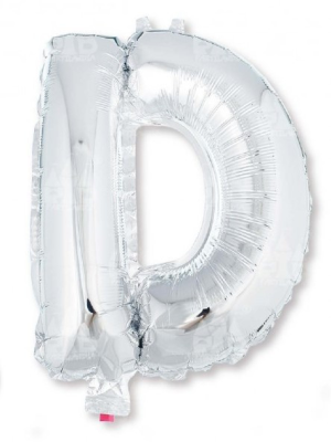 Globo Letra Plata D 16 - Globos de Letras Metalizados