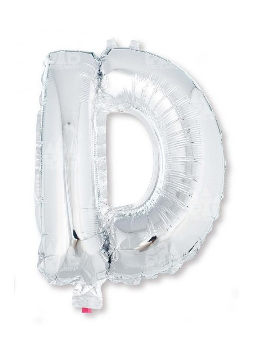 Globo Letra Plata D 16 - Globos de Letras Metalizados
