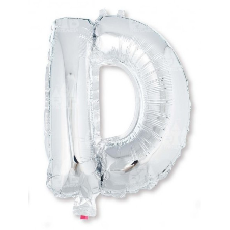 Globo Letra Plata D 16 - Globos de Letras Metalizados