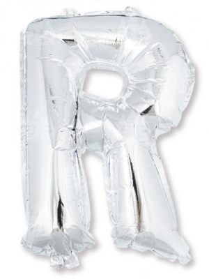 Globo Letra Plata R 16 - Globos de Letras Metalizados