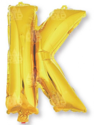 Globo Letra Oro K 16 - Globos de Letras Metalizados